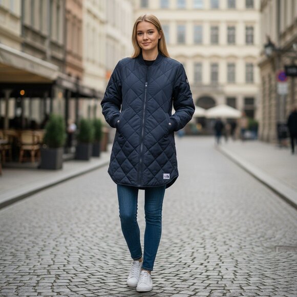 The North Face Cuchillo Parka Navy Aviator Jacket Size Small NWT - Picture 1 of 9